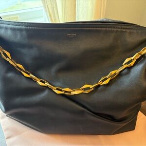 Jimmy Choo Soft Calf Leather Black Diamond Hobo